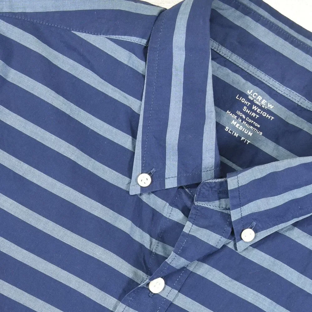 J Crew Striped Button Up Shirt Mens M